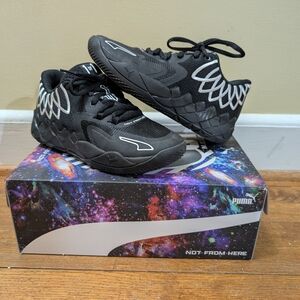 PUMA LaMELO MB.01 Teambank Lo black/white Junior basketball Shoes 5.5